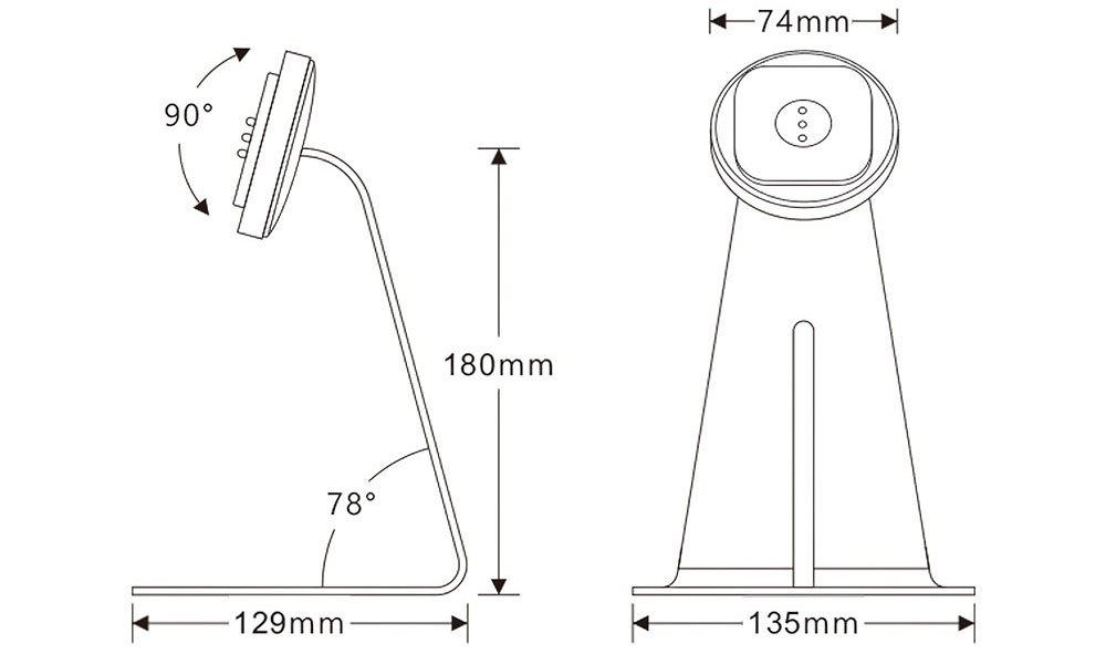 deskmount ipad charging station dimensions